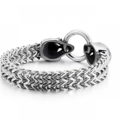 Pulseira Bracelete Masculino Caveira Aço Inox | Dom Conrado