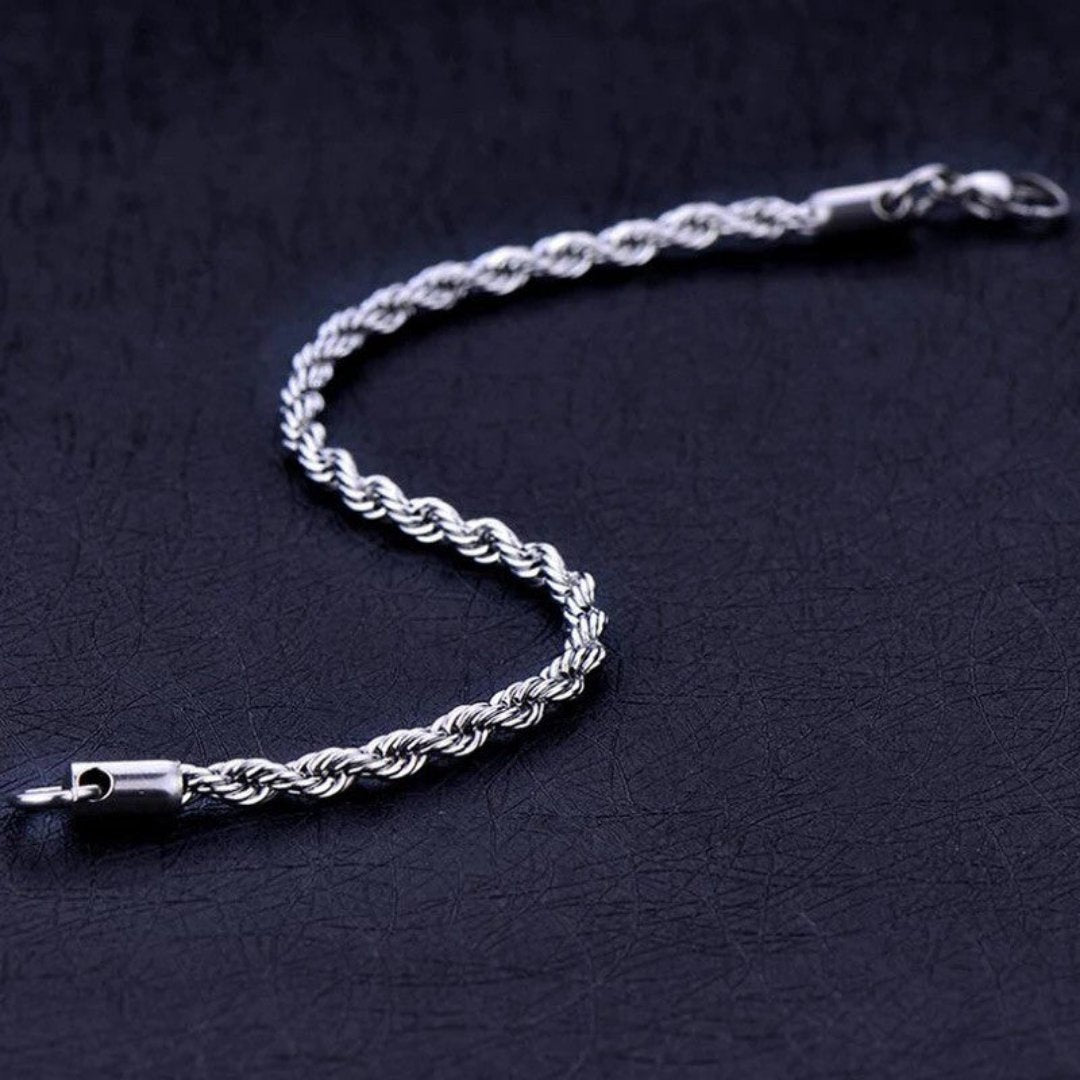 Pulseira Masculina Cordão Baiano em Aço Inox Anti Alérgico - Dom Conrado