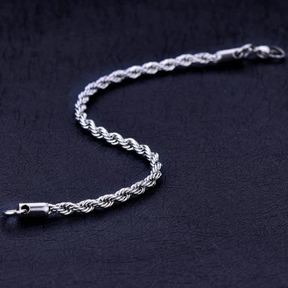 Pulseira Masculina Cordão Baiano em Aço Inox Anti Alérgico - Dom Conrado