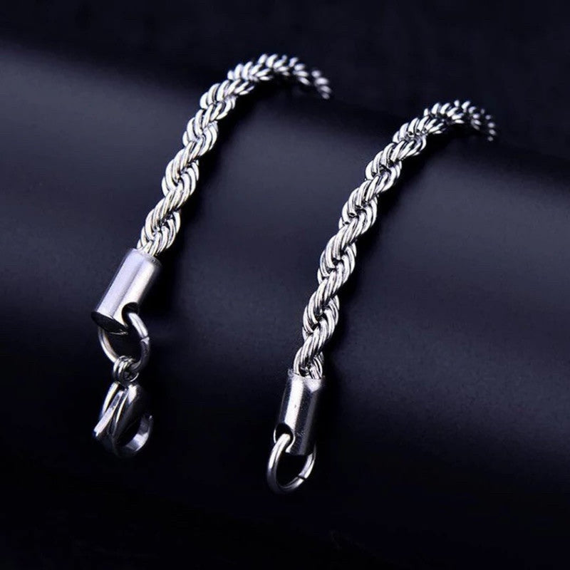 Pulseira Masculina Cordão Baiano em Aço Inox Anti Alérgico - Dom Conrado