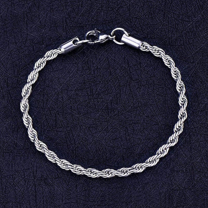 Pulseira Masculina Cordão Baiano em Aço Inox Anti Alérgico - Dom Conrado
