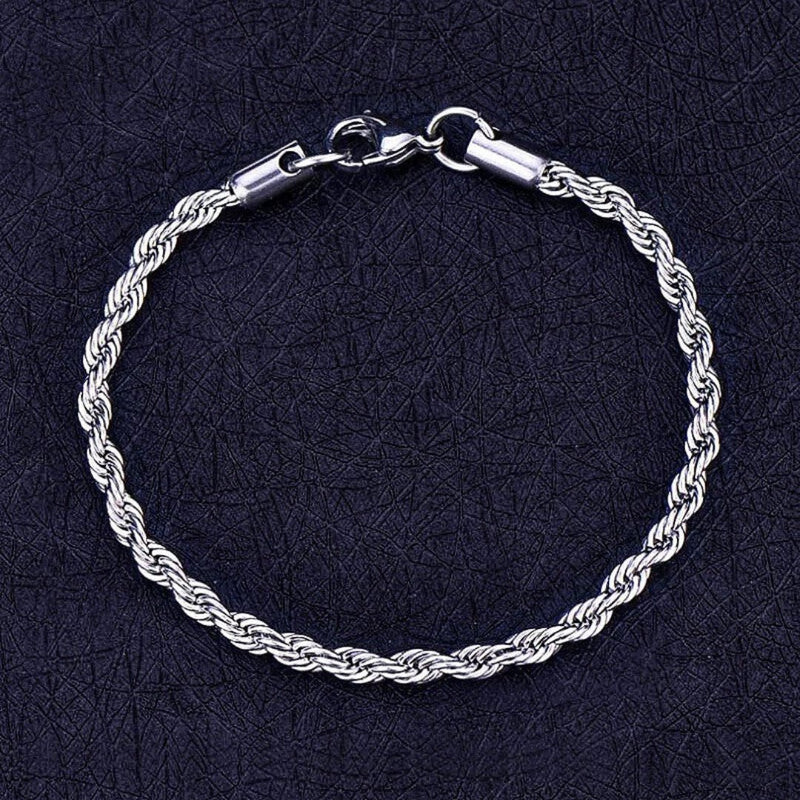Pulseira Masculina Cordão Baiano em Aço Inox Anti Alérgico - Dom Conrado