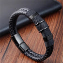 Pulseira Masculina Couro Genuíno com Aço Inoxidável – Dom Conrado | Estilo e Força no Seu Pulso