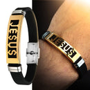 Pulseira Masculina Dourada de Silicone "Jesus" - Dom Conrado