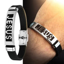 Pulseira Masculina Dourada de Silicone "Jesus" - Dom Conrado