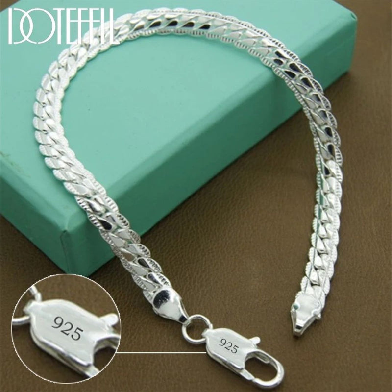 Pulseira Masculina Escama de Dragao – Fecho de Lagosta em Prata e Aco Inoxidavel - Dom Conrado