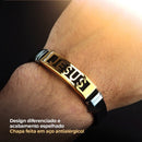 Pulseira Masculina Dourada de Silicone "Jesus" - Dom Conrado