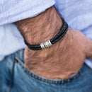 Pulseira de Couro Masculina Personalizada - Mashle - Enviar o Nome via Whatsapp