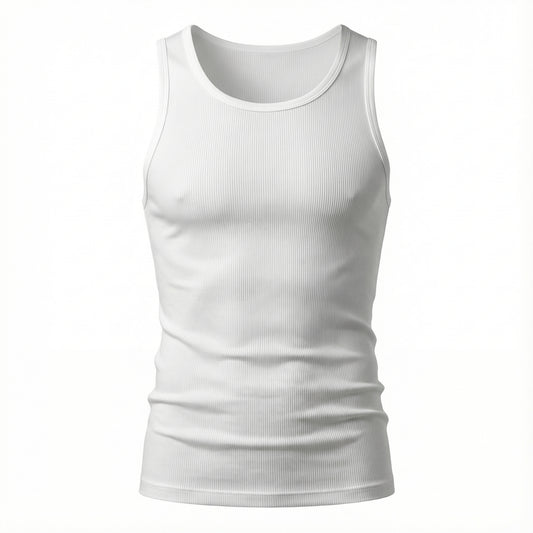 Regata Americana Masculina Canelada Slim - Modelo Brooklyn - Dom Conrado