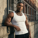 Regata Americana Masculina Canelada Slim - Modelo Brooklyn - Dom Conrado