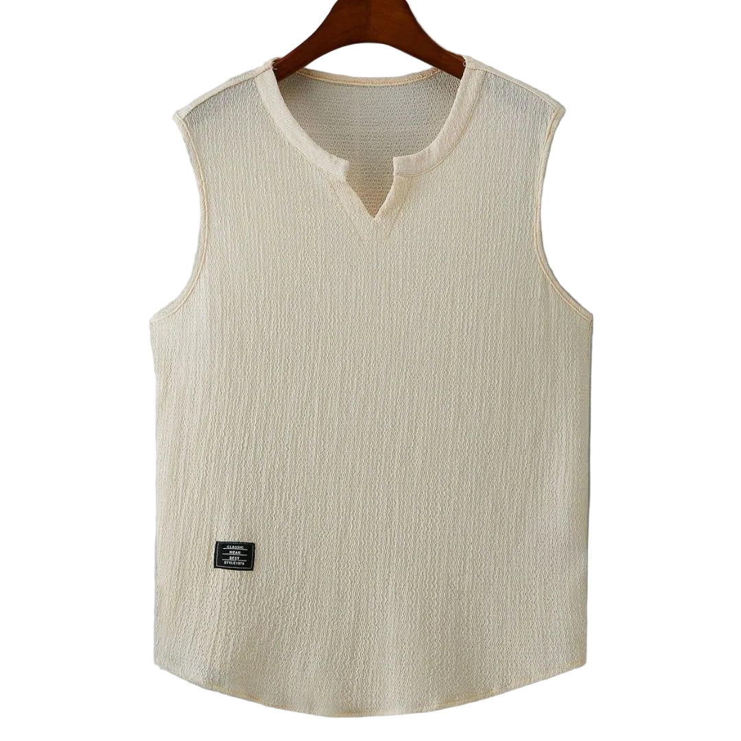 Regata Masculina Casual Premium Gola V - Modelo Dimitri - Dom Conrado