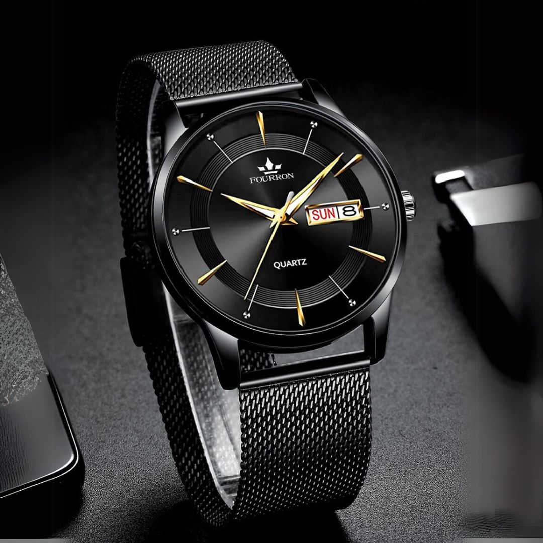 Relógio Masculino Luxo Pulseira de Malha com Calendário - ConradWatch | Dom Conrado