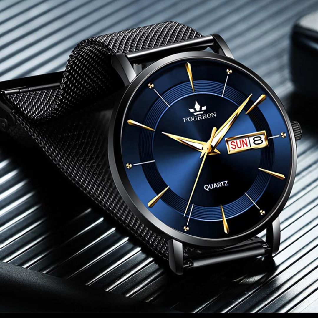 Relógio Masculino Luxo Pulseira de Malha com Calendário - ConradWatch | Dom Conrado