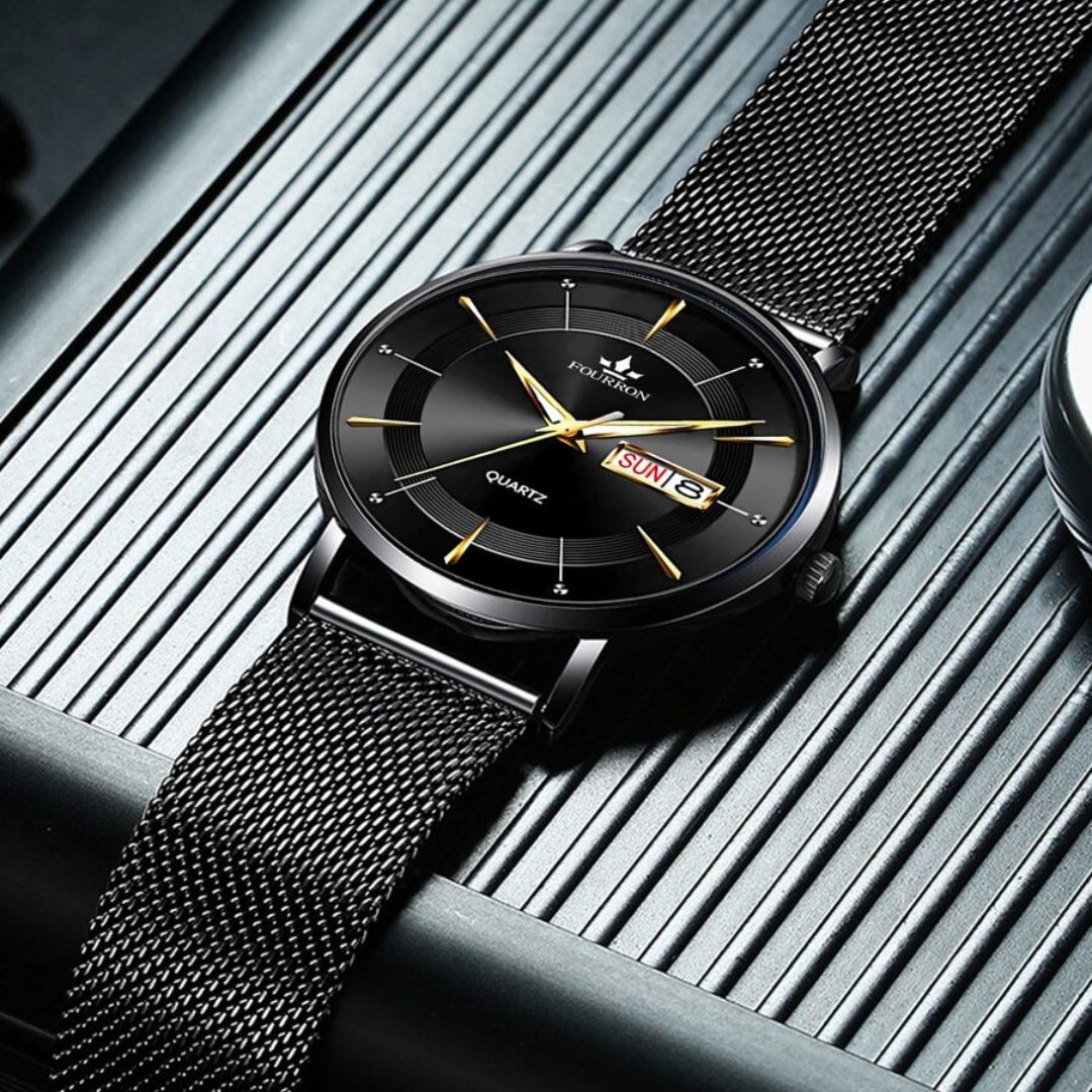 Relógio Masculino Luxo Pulseira de Malha com Calendário - ConradWatch | Dom Conrado