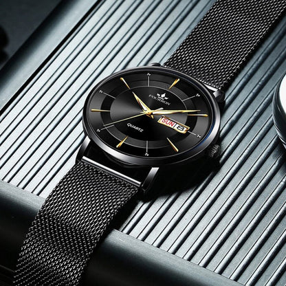 Relógio Masculino Luxo Pulseira de Malha com Calendário - ConradWatch | Dom Conrado