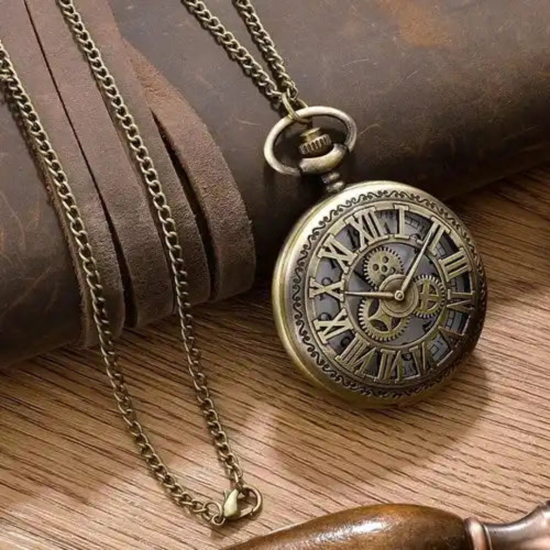 Relógio de Bolso Bronze Estilo Antigo Vintage Chumbo 3D | Dom Conrado