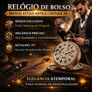 Relógio de Bolso Bronze Estilo Antigo Vintage Chumbo 3D | Dom Conrado