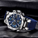 Relogio Masculino Digital Dual Display - Petrix | Correia de Silicone Azul | Dom Conrado