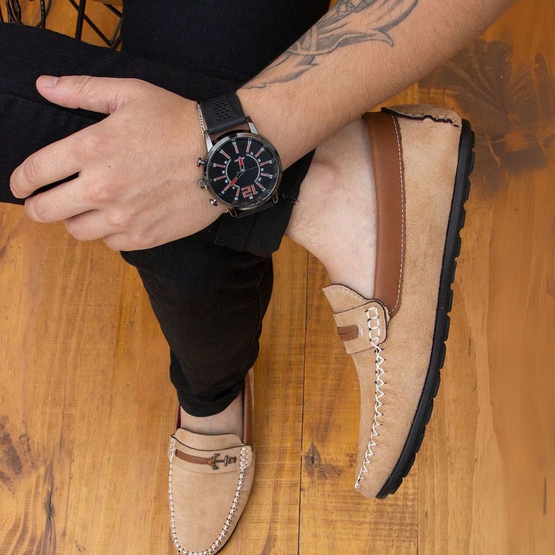 Sapato Mocassim Masculino de Camurça Sintética - Dwight - Dom Conrado