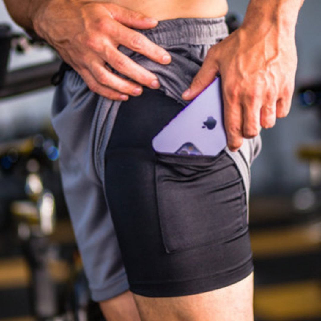 Shorts 2 em 1 Sport Fit Dry Fit com Elastano e Proteção UV - Dom Conrado