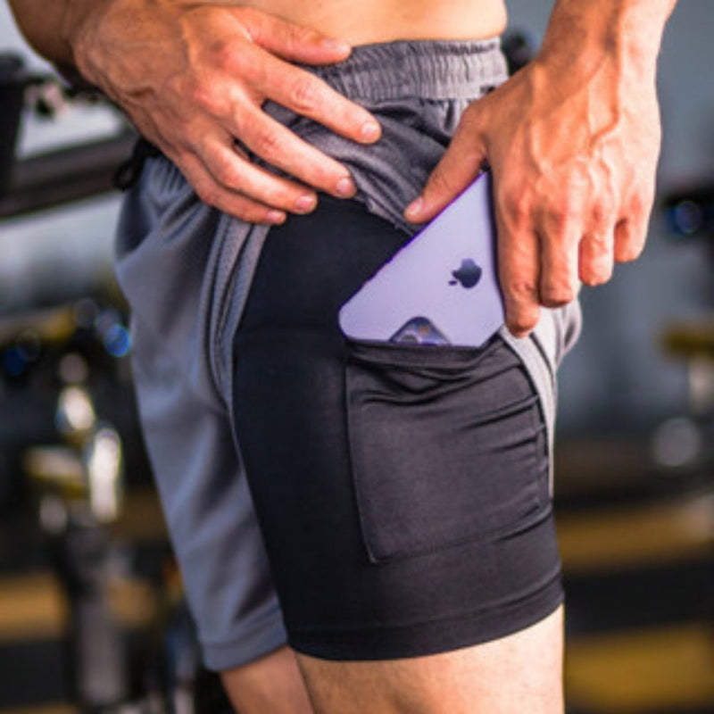 Shorts 2 em 1 Sport Fit Dry Fit com Elastano e Proteção UV - Dom Conrado