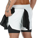 Shorts 2 em 1 Sport Fit Dry Fit com Elastano e Proteção UV - Dom Conrado