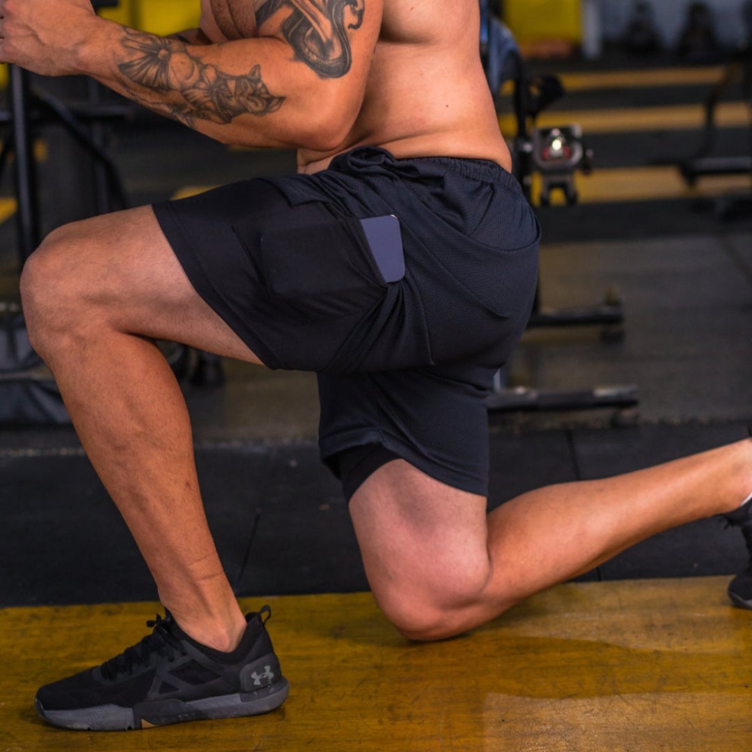 Shorts 2 em 1 Sport Fit Dry Fit com Elastano e Proteção UV - Dom Conrado