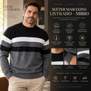 Suéter Masculino Listrado Mirio – Tricô Elegante para Inverno