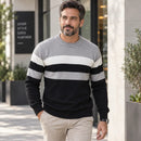 Suéter Masculino Listrado Mirio – Tricô Elegante para Inverno