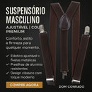 Suspensório Masculino Ajustável com Detalhe em Couro – Elegância e Conforto
