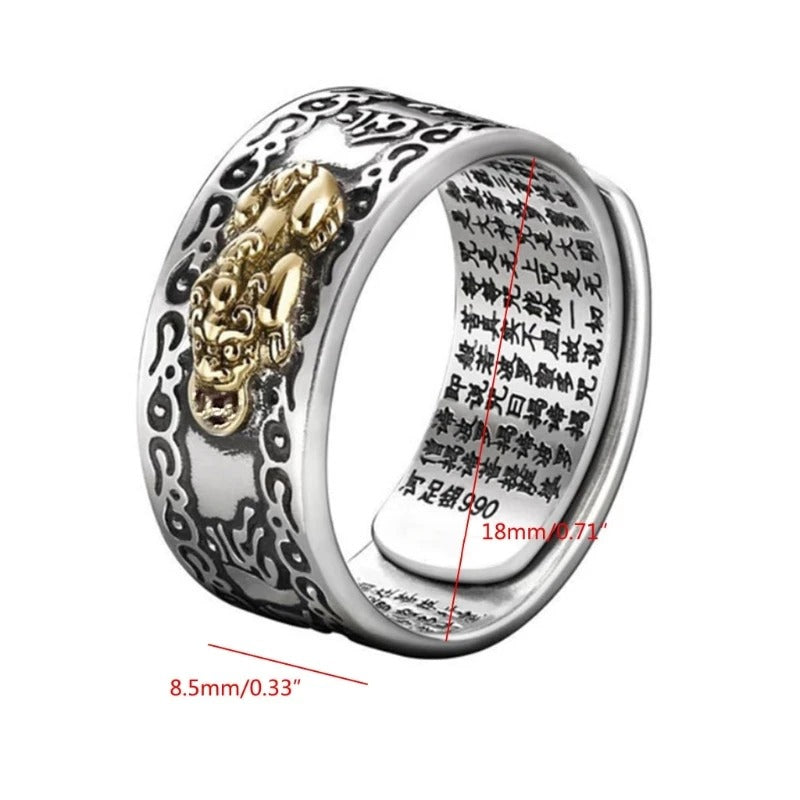 Anel Masculino Feng Shui Pixiu