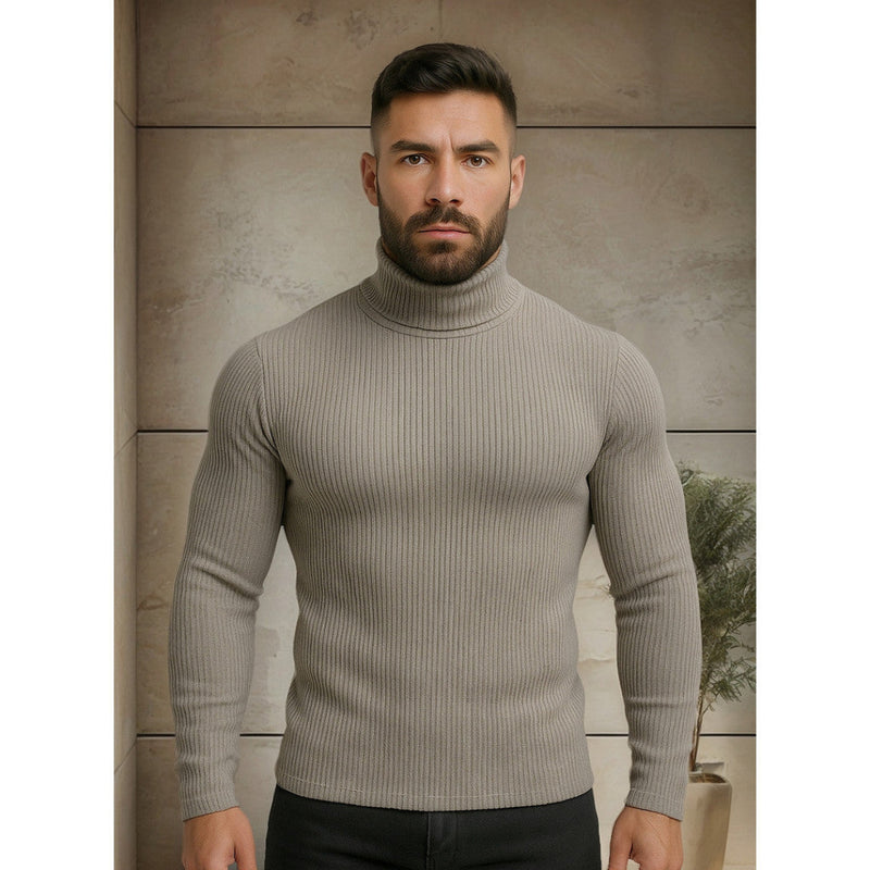 Blusa Cacharrel Masculina Gola Alta Canelada - Helsink | Dom Conrado