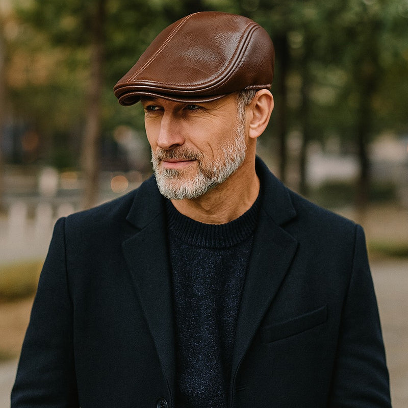 Boina Italiana Masculina de Couro Genuíno de Luxo - Prime | Dom Conrado