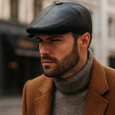 Boina Masculina de Couro Ivy Cap Inglesa com Protetor de Orelha - Dom Conrado