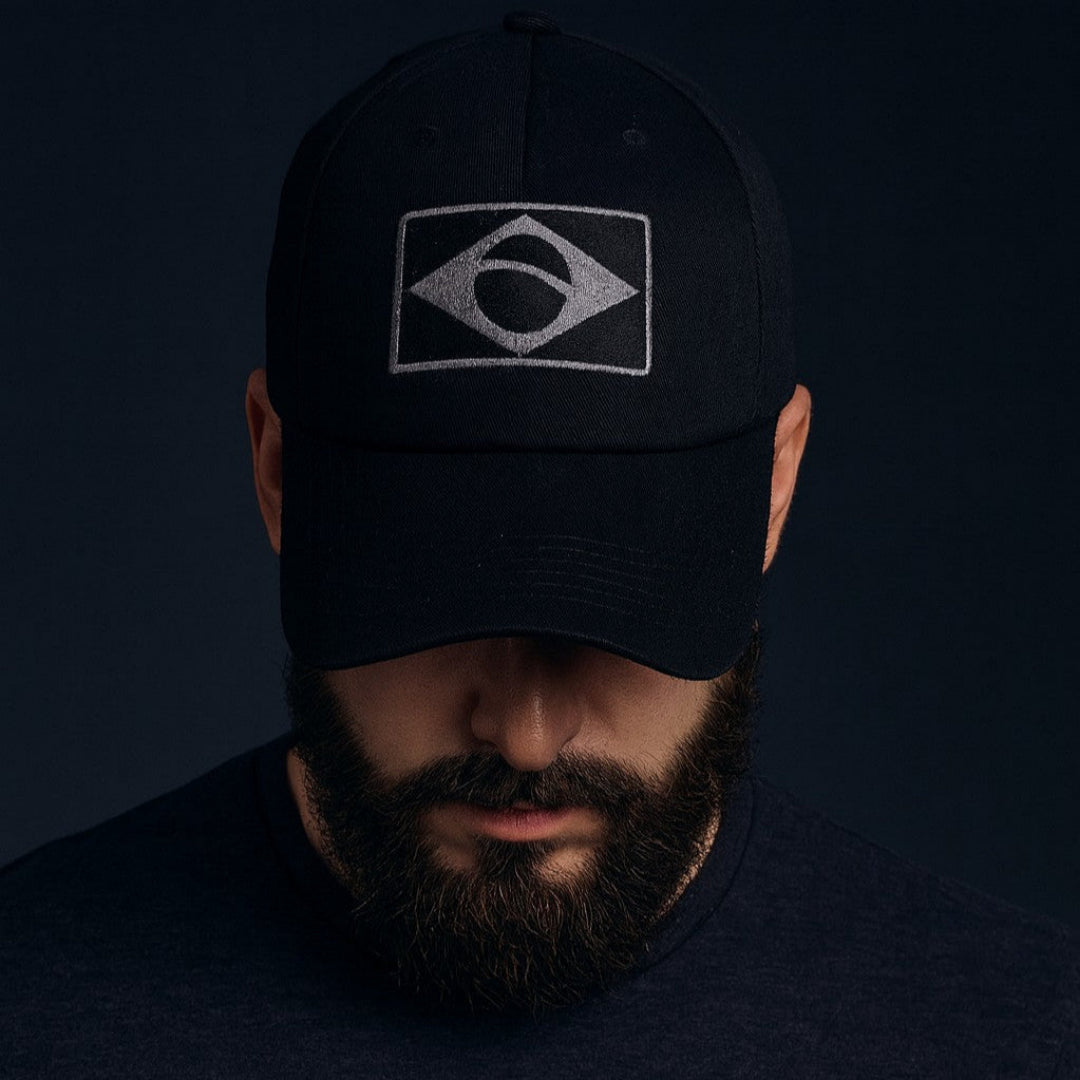 Bone Masculino Militar Bandeira do Brasil - FAB Dom Conrado-Preto