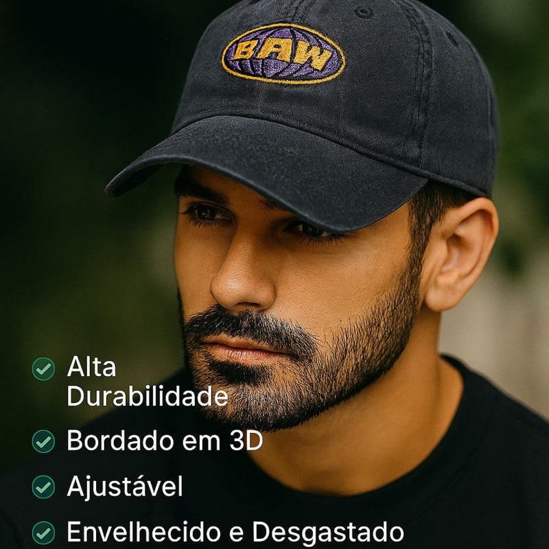 Boné Vintage Envelhecido com Aba Curva - Baw | Dom Conrado