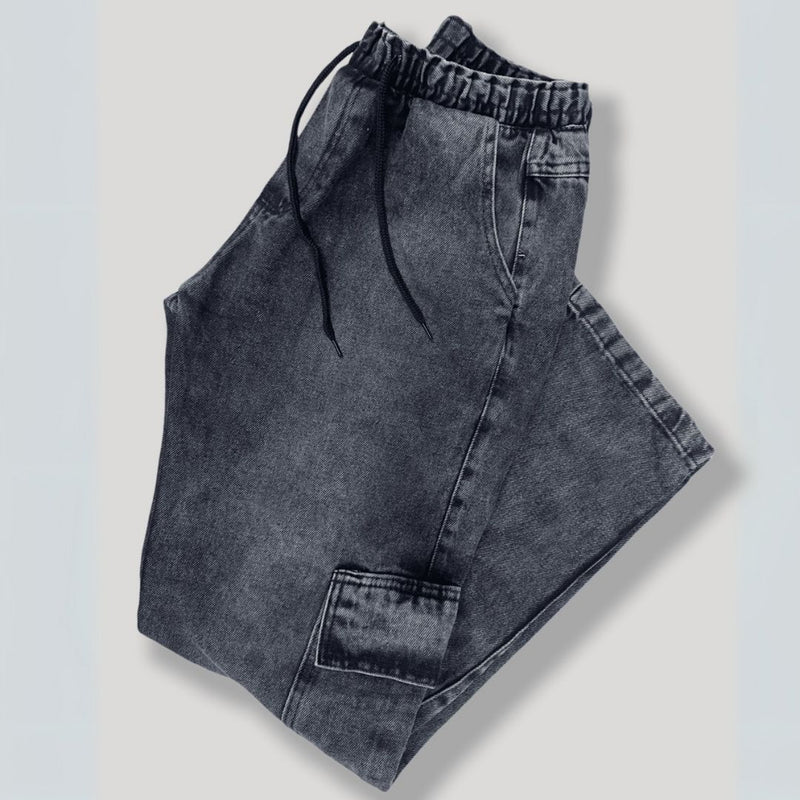 Calça Cargo Masculina Denim Jeans Cinza - FreeStyle | Dom Conrado