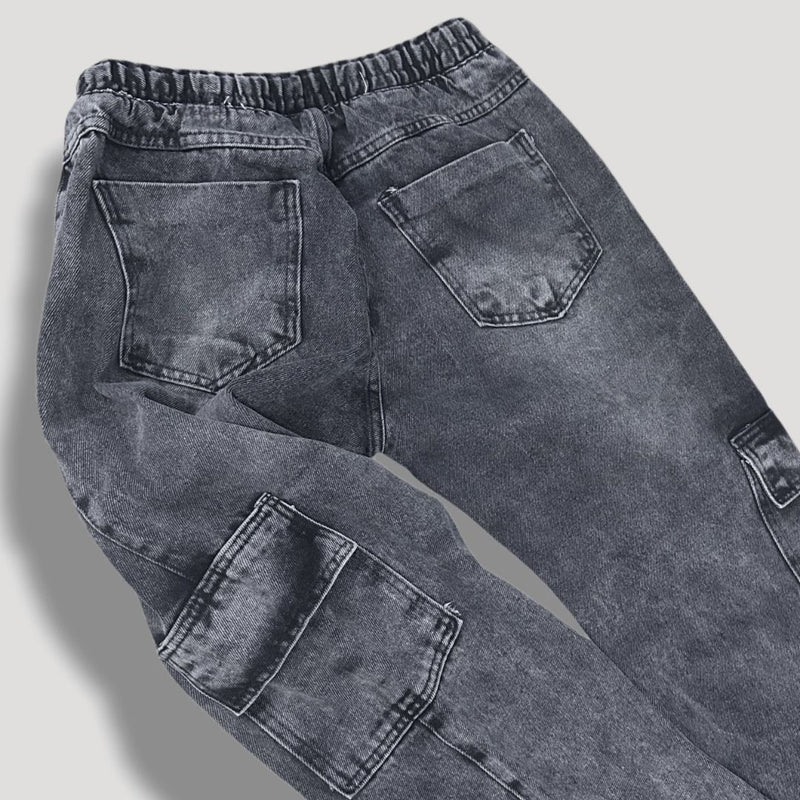 Calça Cargo Masculina Denim Jeans Cinza - FreeStyle | Dom Conrado