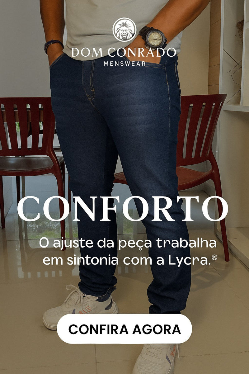 Calça Masculina Jeans Slim Azul com Lycra Elastano Premium - Shelder | Dom Conrado