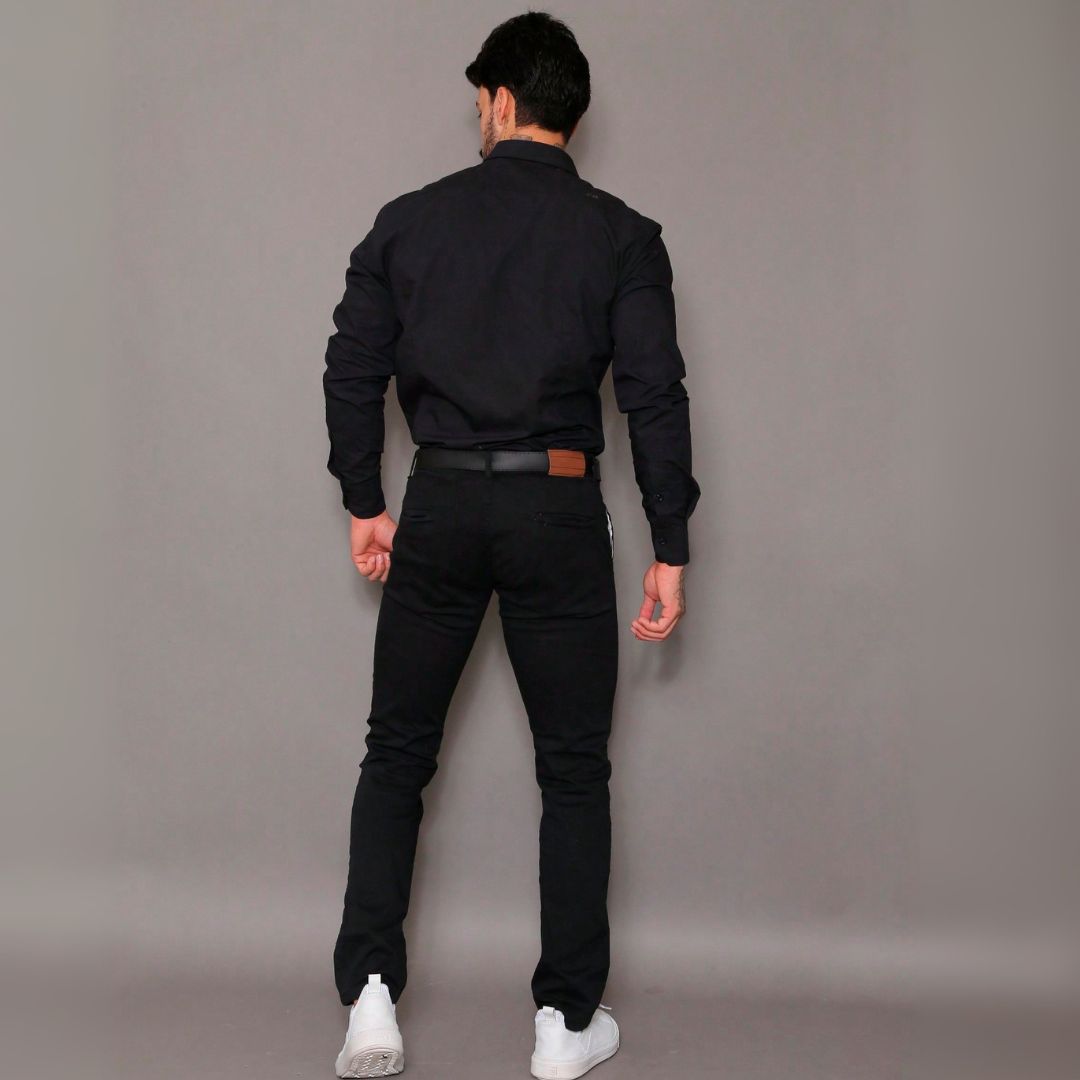 Calça de Alfaiataria Masculino Sarja Slim Esporte Fino com Bolsos – Eder | Dom Conrado