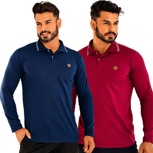 Camisa Comprida Polo Supremo - Minimalista & Sofisticada - Compre 1 Leve 2