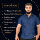 Camisa Jeans Masculina Slim Fit Manga Curta - Midorya | Dom Conrado