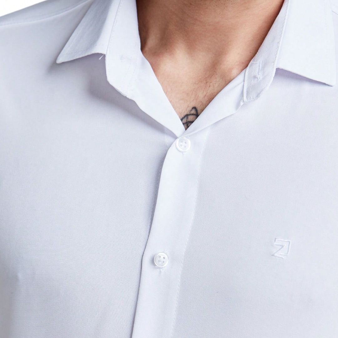 Camisa Social Masculina de Luxo Manga Longa Spandex - Morel | Dom Conrado