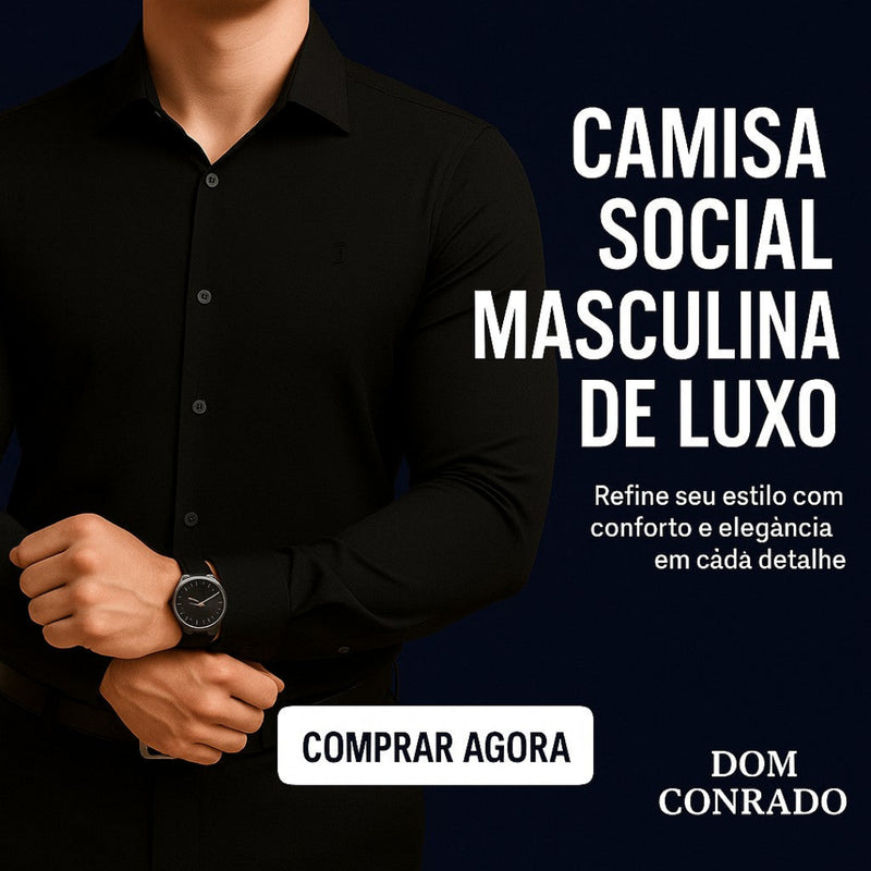 Camisa Social Masculina de Luxo Manga Longa Spandex - Morel | Dom Conrado