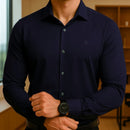 Camisa Social Masculina de Luxo Manga Longa Spandex - Morel | Dom Conrado