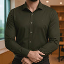 Camisa Social Masculina de Luxo Manga Longa Spandex - Morel | Dom Conrado