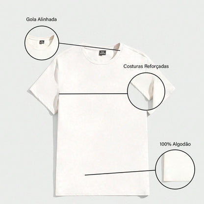 Camiseta Masculina Algodão Descontraída "Deus no Controle" | Dom Conrado
