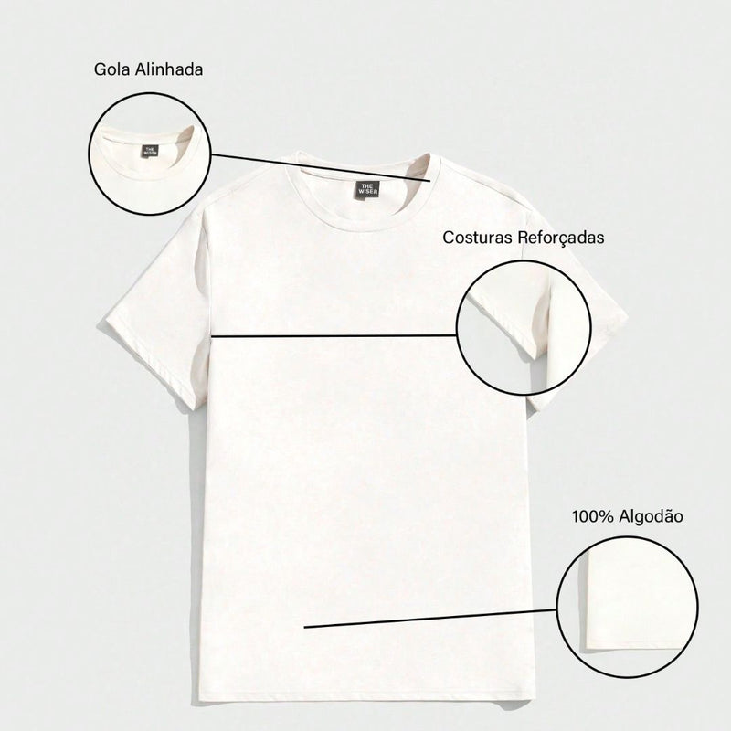 Camiseta Masculina Algodão Descontraída "Deus no Controle" | Dom Conrado