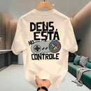 Camiseta Masculina Algodão Descontraída "Deus no Controle" | Dom Conrado