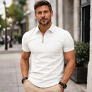 Camiseta Polo Masculina Slim Canelada com Zíper - Law